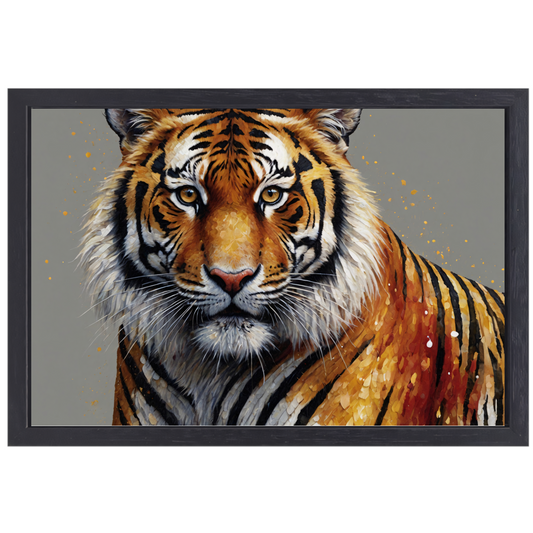 De Stille Kracht van de Elegante Tijger canvas met baklijst