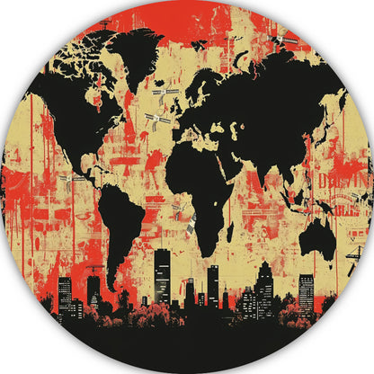 Minimalistische Wereldkaart forex muurcirkel
