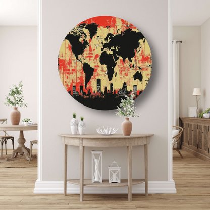 Minimalistische Wereldkaart forex muurcirkel