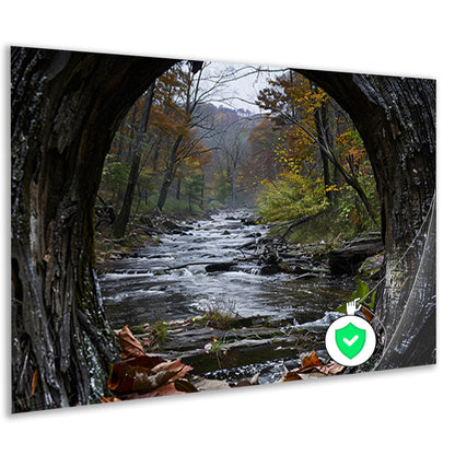Herfstrivier omlijst door Natuurlijk Venster poster