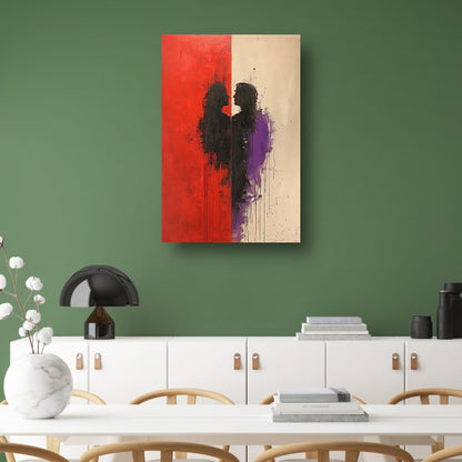 Abstract Expressionistisch Portret van een Omhelzing poster