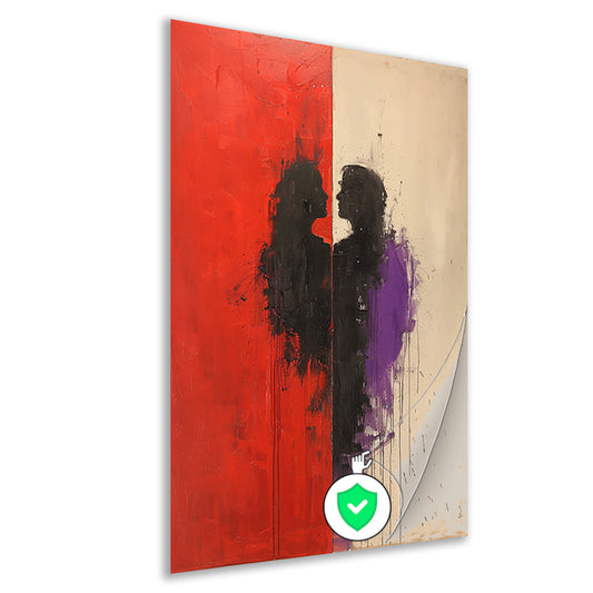 Abstract Expressionistisch Portret van een Omhelzing poster