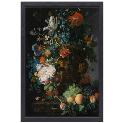 Bloemen en Fruit - Jan van Huysum canvas met baklijst