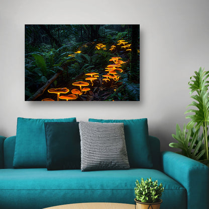 Glowing paddenstoelen in mystiek boslandschap acrylglas