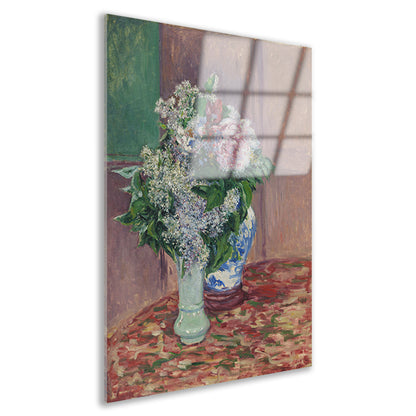 Seringen en pioenrozen in twee vazen - Gustave Caillebotte Acrylglas