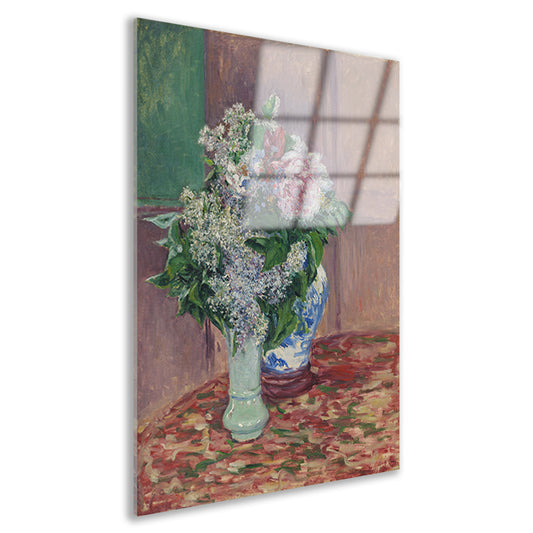 Seringen en pioenrozen in twee vazen - Gustave Caillebotte Acrylglas
