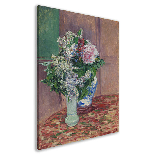 Seringen en pioenrozen in twee vazen - Gustave Caillebotte canvas