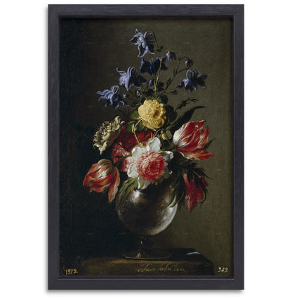 Vaas met bloemen - Juan de Arellano canvas met baklijst