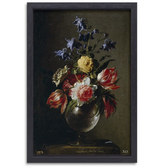 Vaas met bloemen - Juan de Arellano canvas met baklijst
