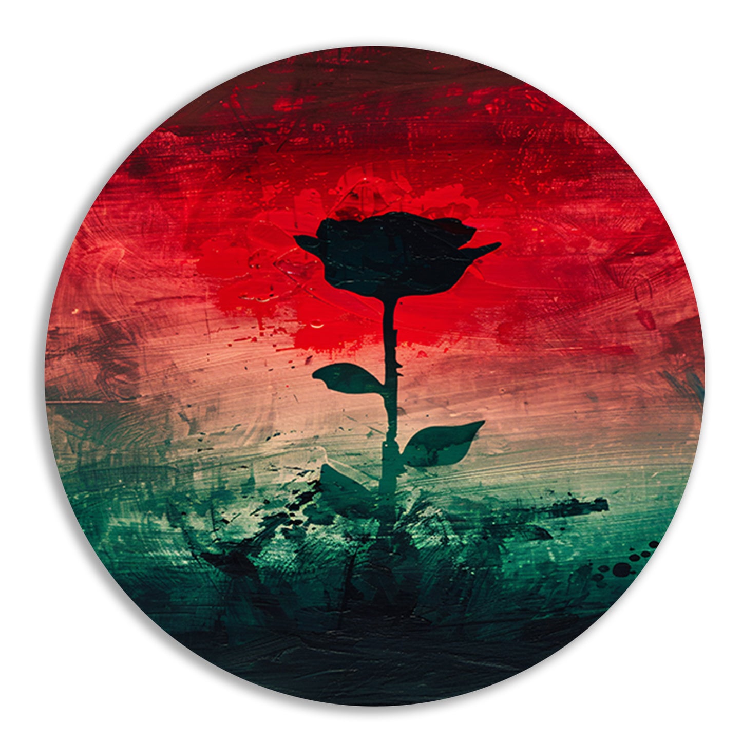 Moderne abstracte bloem met dynamische kleuren forex muurcirkel