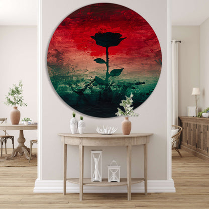 Moderne abstracte bloem met dynamische kleuren forex muurcirkel