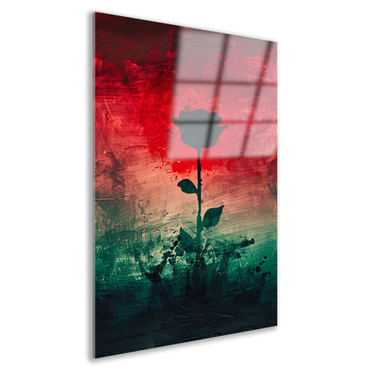 Moderne abstracte bloem met dynamische kleuren acrylglas