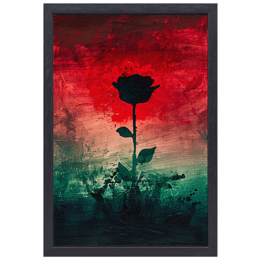 Moderne abstracte bloem met dynamische kleuren canvas met baklijst