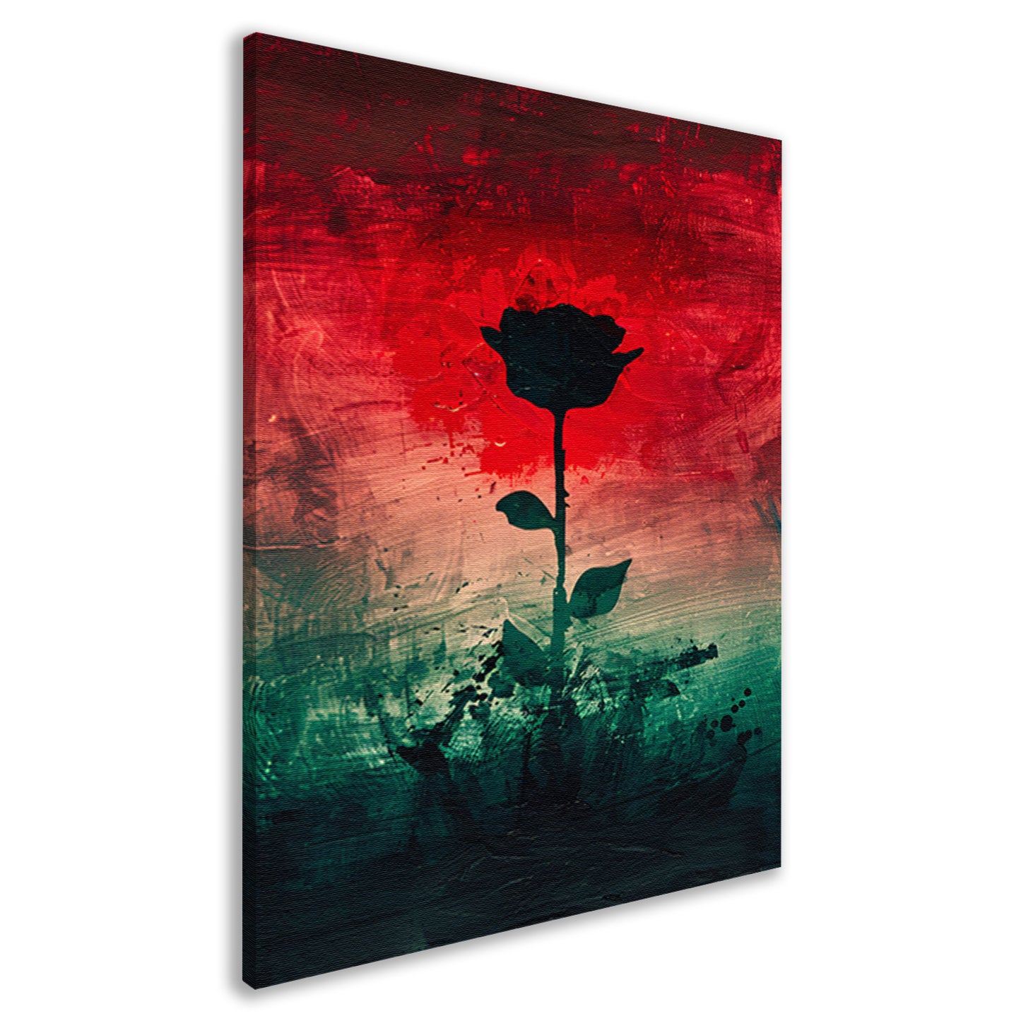 Moderne abstracte bloem met dynamische kleuren canvas