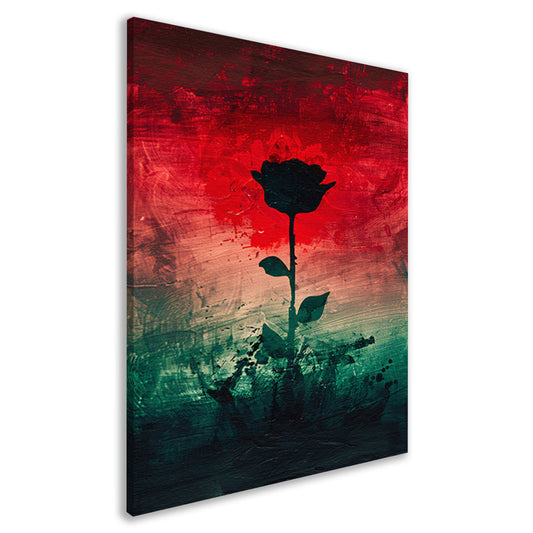 Moderne abstracte bloem met dynamische kleuren canvas