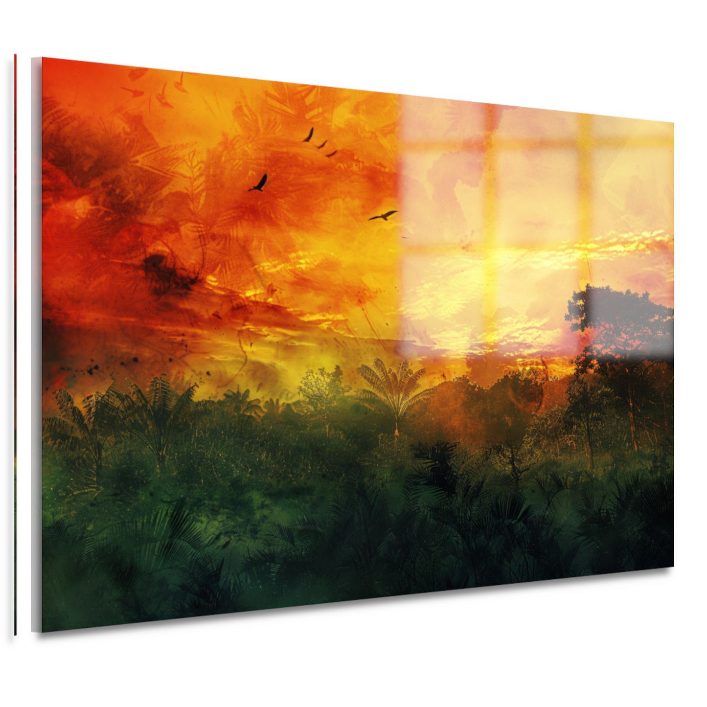 Junglezon in impressionistische stijl acrylglas