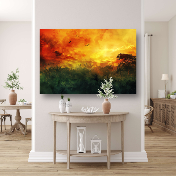 Junglezon in impressionistische stijl acrylglas