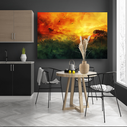 Junglezon in impressionistische stijl acrylglas