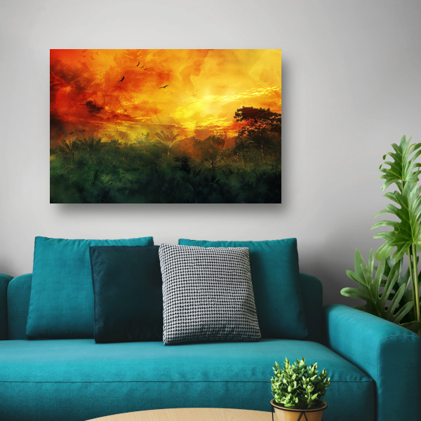 Junglezon in impressionistische stijl acrylglas