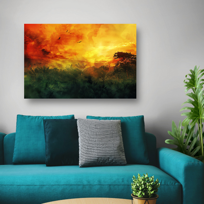 Junglezon in impressionistische stijl acrylglas