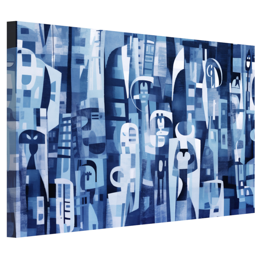 Blauwe Tinten van de Stedelijke Melodie canvas