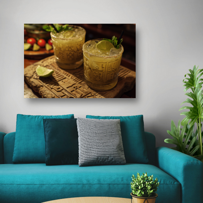 Minimalistische Stilleven met Drankjes canvas