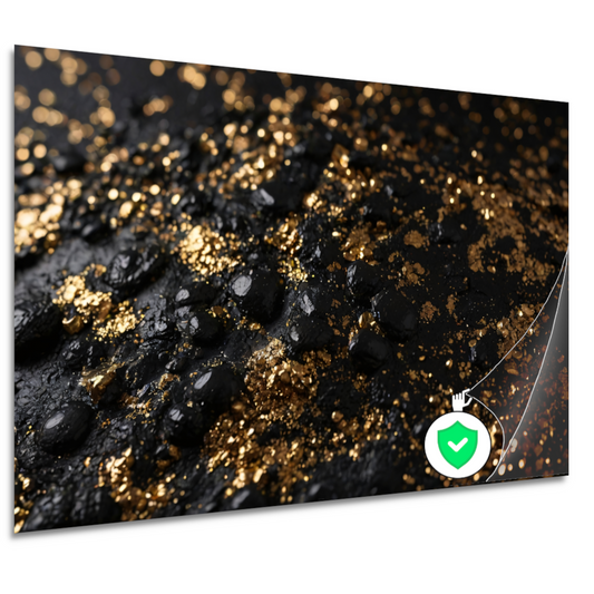 Zwarte Textuur en Gouden Glitters Kunstwerk poster