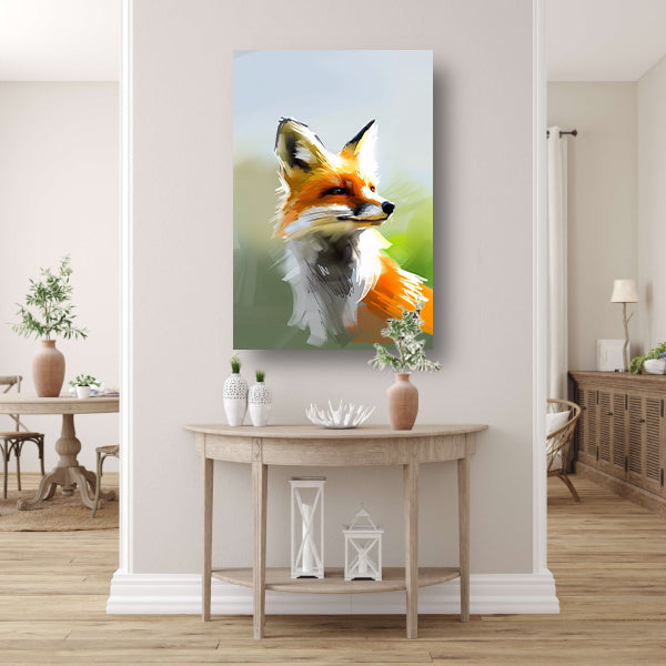 Prachtig realistisch schilderij van een vos acrylglas