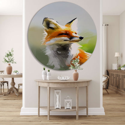 Prachtig realistisch schilderij van een vos forex muurcirkel