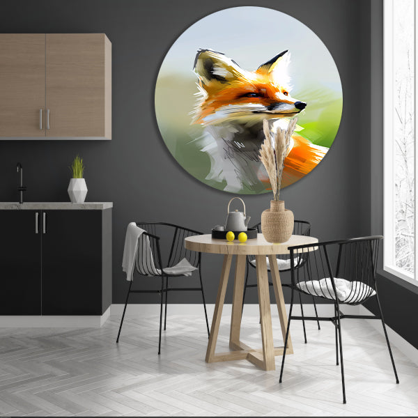 Prachtig realistisch schilderij van een vos forex muurcirkel
