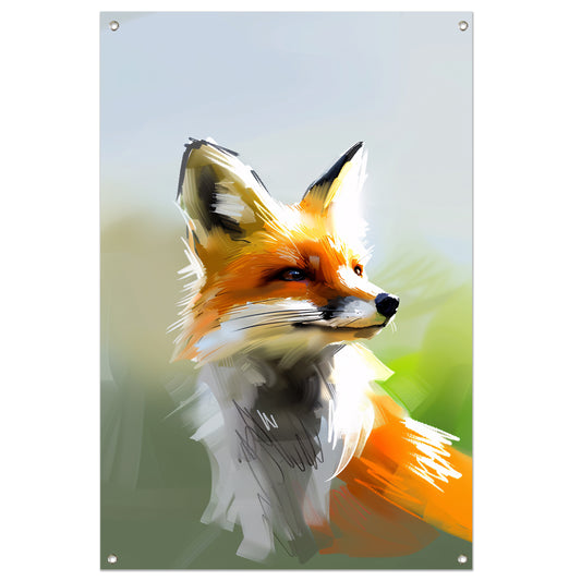 Prachtig realistisch schilderij van een vos tuinposter