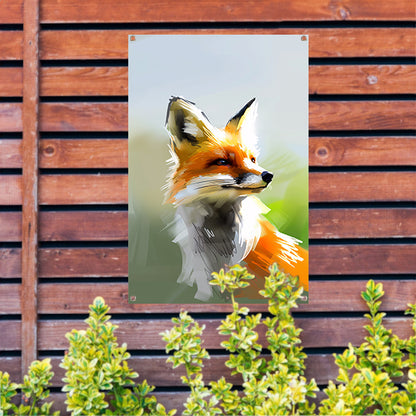 Prachtig realistisch schilderij van een vos tuinposter