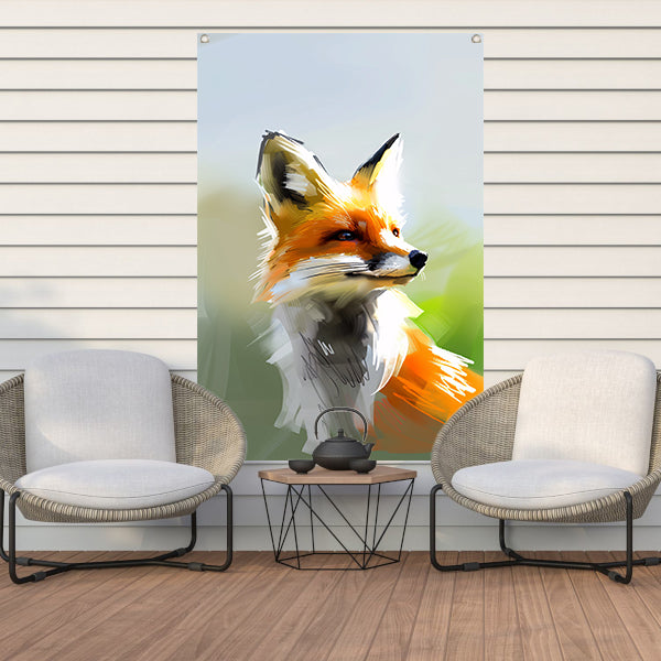 Prachtig realistisch schilderij van een vos tuinposter
