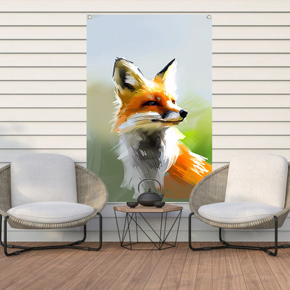 Prachtig realistisch schilderij van een vos tuinposter