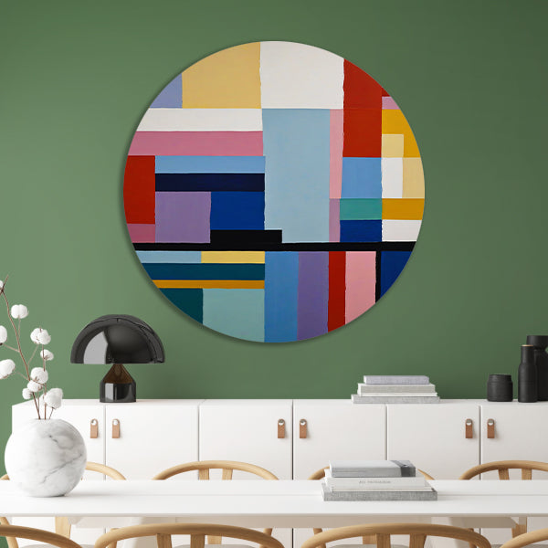 Abstracte Dans van Geometrie en Kleur forex muurcirkel