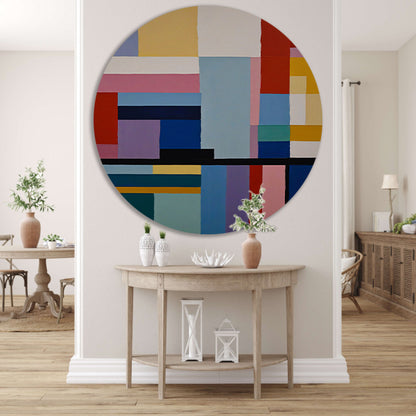 Abstracte Dans van Geometrie en Kleur forex muurcirkel