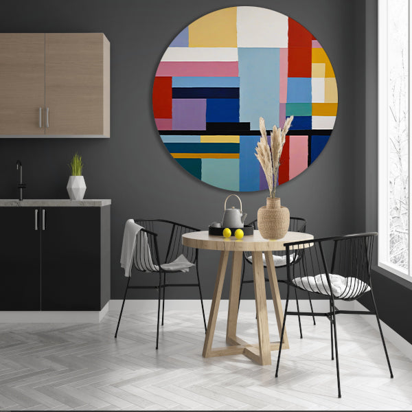 Abstracte Dans van Geometrie en Kleur forex muurcirkel