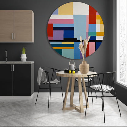 Abstracte Dans van Geometrie en Kleur forex muurcirkel