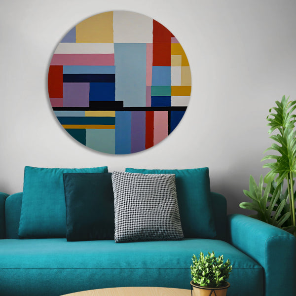 Abstracte Dans van Geometrie en Kleur forex muurcirkel