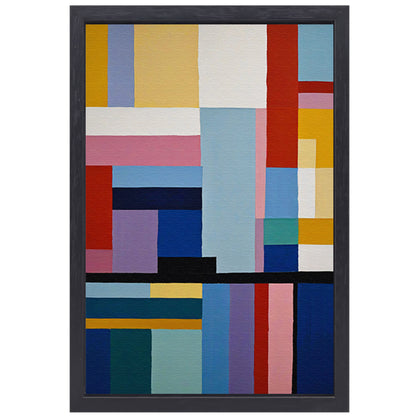Abstracte Dans van Geometrie en Kleur canvas met baklijst