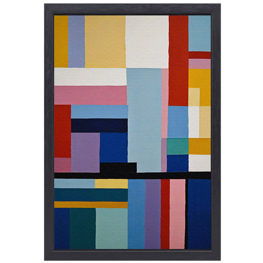 Abstracte Dans van Geometrie en Kleur canvas met baklijst