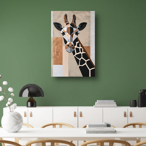 Geometrische giraffe in minimalistische stijl canvas