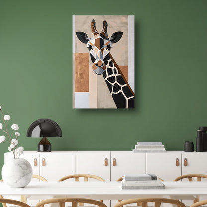 Geometrische giraffe in minimalistische stijl canvas