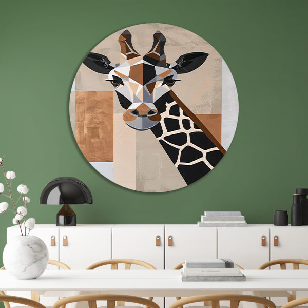Geometrische giraffe in minimalistische stijl forex muurcirkel