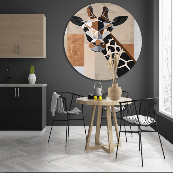 Geometrische giraffe in minimalistische stijl forex muurcirkel