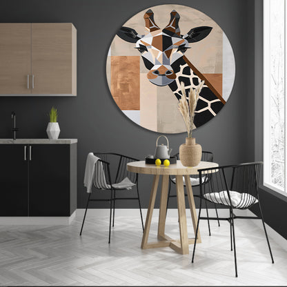 Geometrische giraffe in minimalistische stijl forex muurcirkel