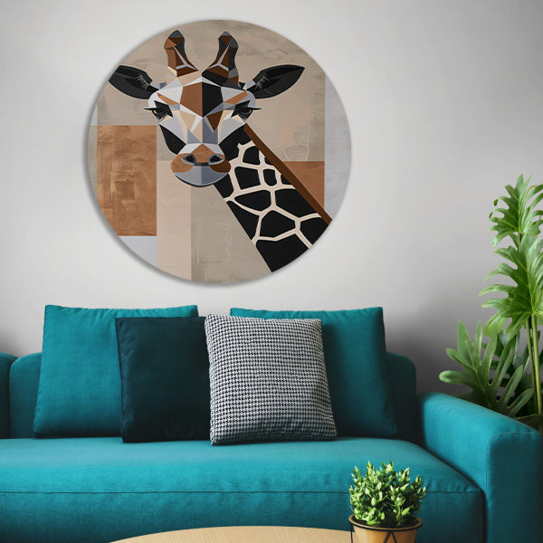 Geometrische giraffe in minimalistische stijl forex muurcirkel