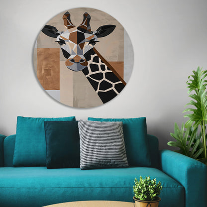 Geometrische giraffe in minimalistische stijl forex muurcirkel