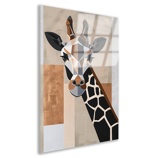 Geometrische giraffe in minimalistische stijl acrylglas
