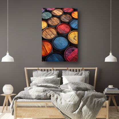 Abstract compositie met Kleurrijk vaten poster